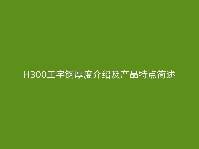 H300工字鋼厚度介紹及產品特點簡述