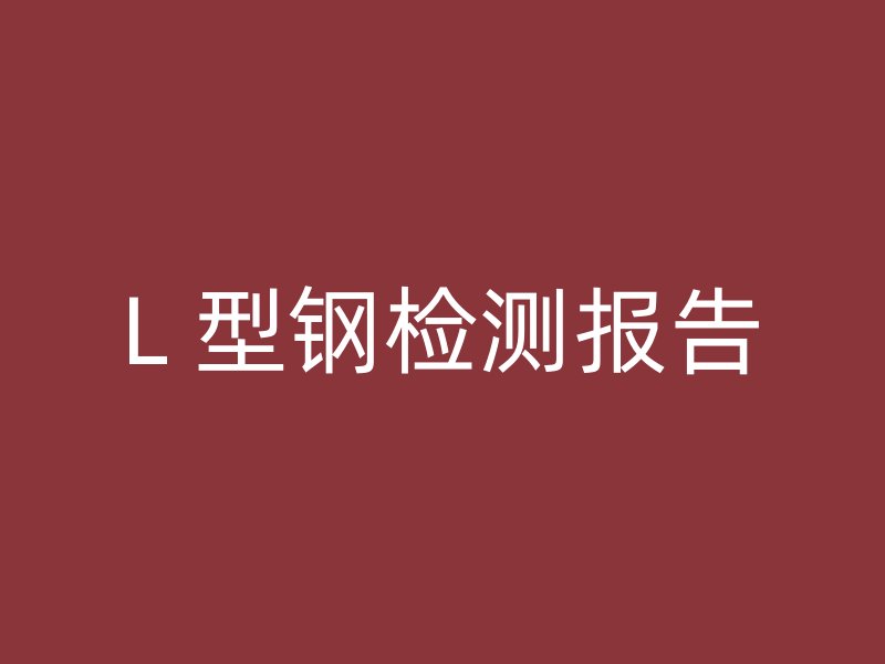 L 型鋼檢測(cè)報(bào)告